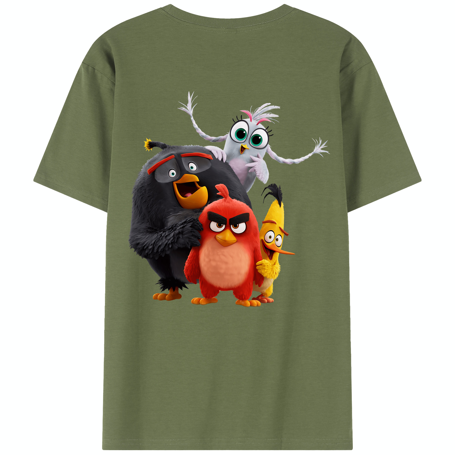 （画像用） Angry Birds アングリーバード 綿100％半袖Tシャツ（背面プリント）